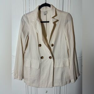 A New Day Cream Double-Breasted Blazer